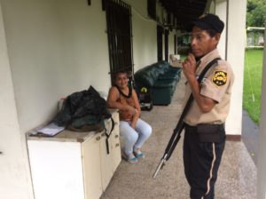 Personal guard at a hotel in Guatemala