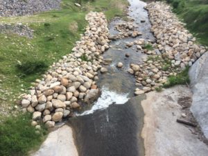 Chiapas sees a shift to granitic rock and beautiful, clear running streams like this occur every few miles. Looks like you ought to be trout fishing but I went down to cool off in the water and found it almost body temperature.