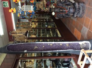 Mineral shop and giant amethyst in Tepoztlan