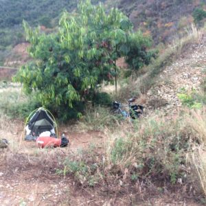 Camp after Bobota. I actually heard machine gun fire that night across a canyon.