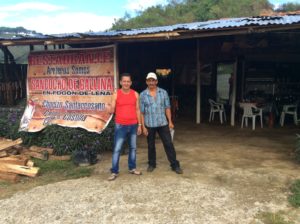 Another flat tire fix turning into a place to stay. Jose and Jairo and Jose's wife Maria below, ran a restaurant but had a place I could pitch the tent. Two meals and the tent site were about $10. 