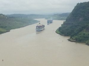 A MAN A PLAN A CANAL PANAMA. (Palindrome!) Looking towards the Atlantic and the C Cut which required removal of the most amount of