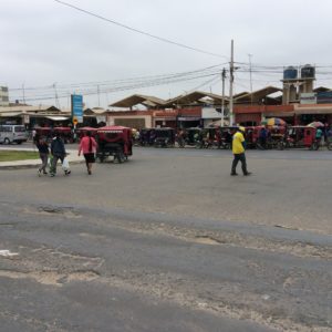 Lambayeque. The motorcycle drawn tuktuk said out number cars in northern Peru.