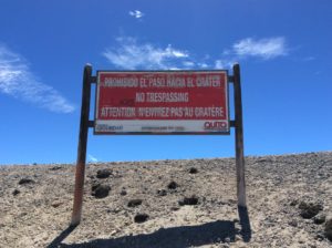 Warning sign at Pichincha