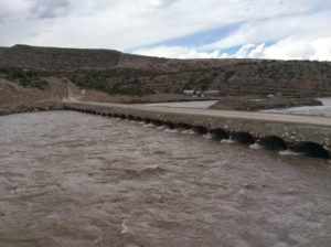 Culvert bridge used by construction crews.